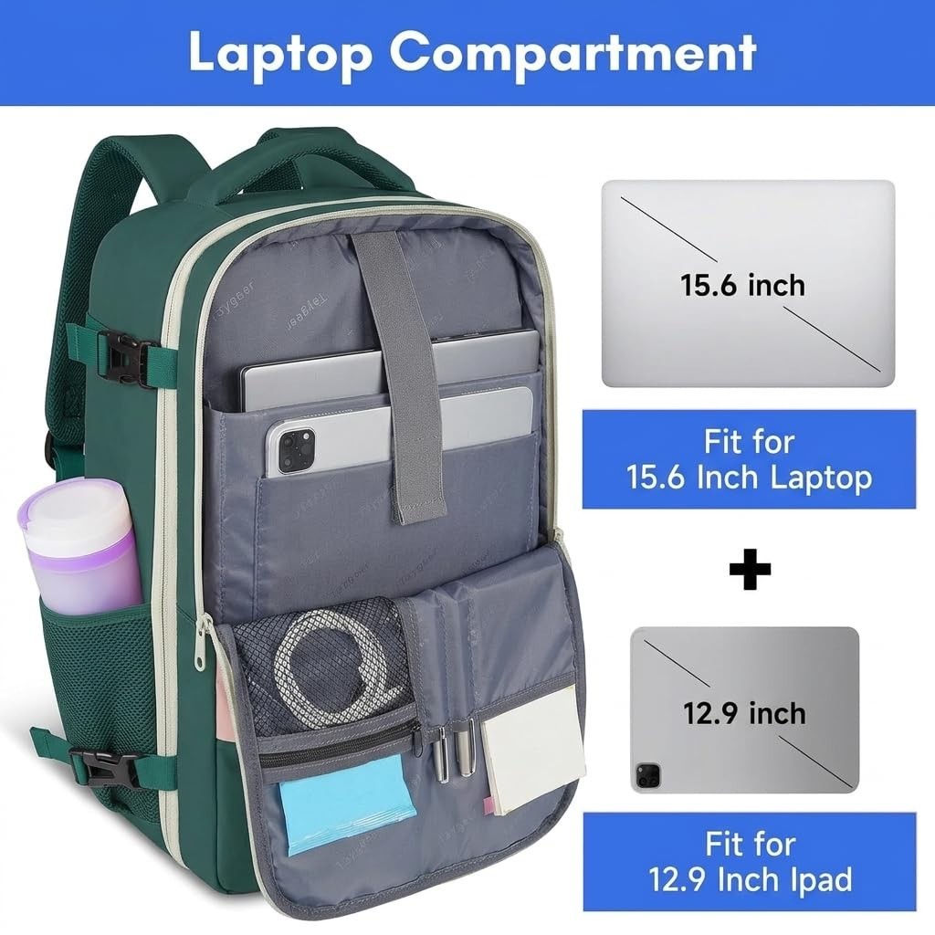 35L Travel Backpack for Women, Airline Approved Carry On Bag, Cute Underseat Day4