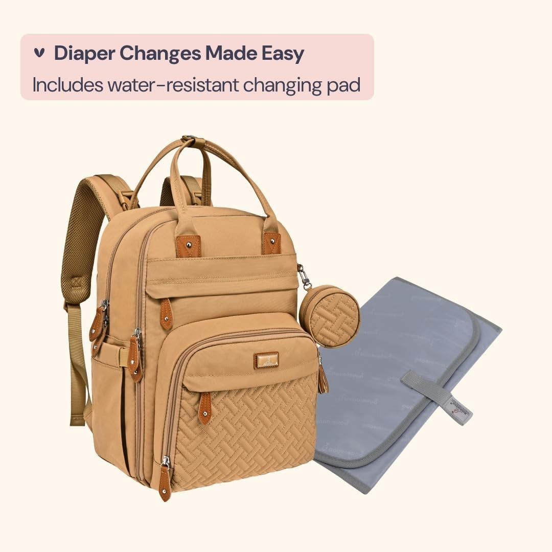 Multi Function Water Resistant Diaper Bag Backpack   Baby Travel Tote, Changing8