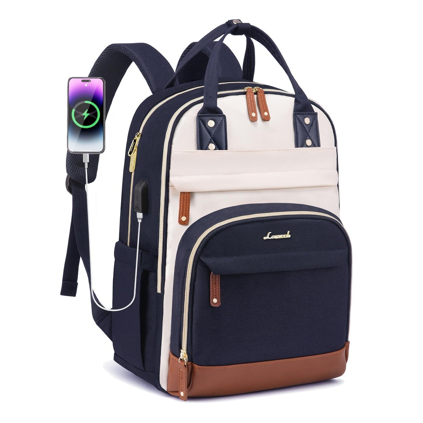 Stylish Waterproof Laptop Backpack for Women, Fits 15.6"   Anti Theft School & T1