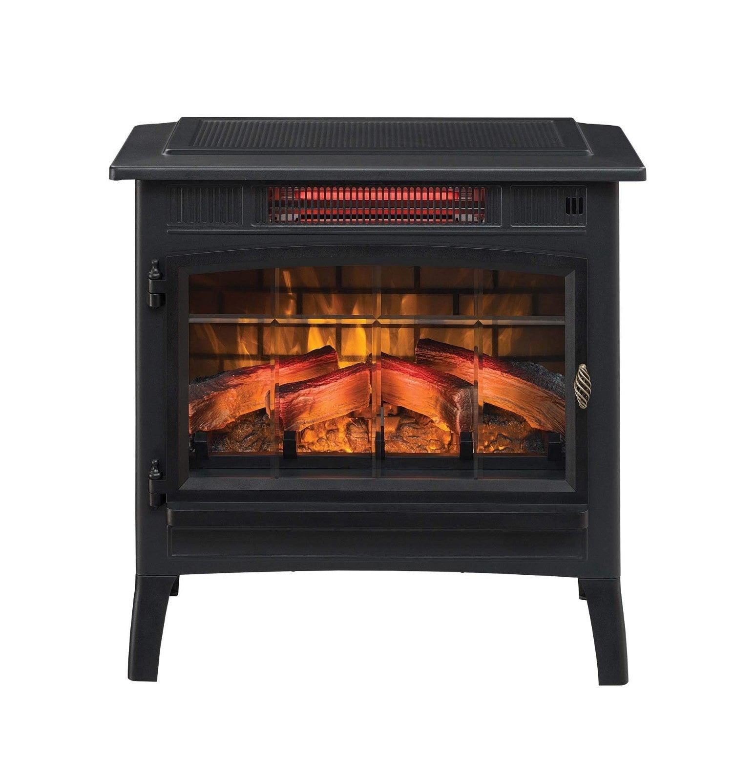 Freestanding Electric Fireplace Stove Heater with 3D Flame Effect, 1,000 Sq. Ft.4
