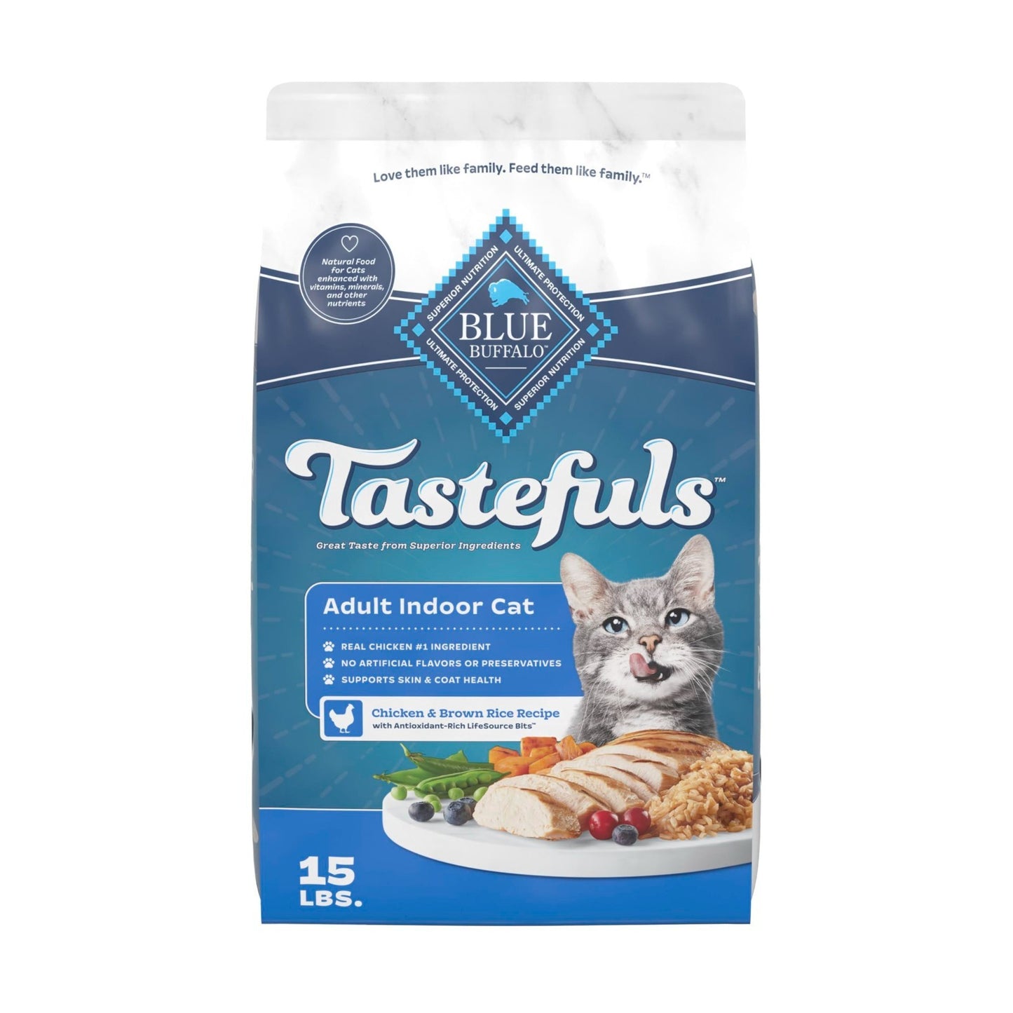 Indoor Dry Cat Food, Chicken Flavor, 15 lb   Grain Free, High Protein, Healthy N1