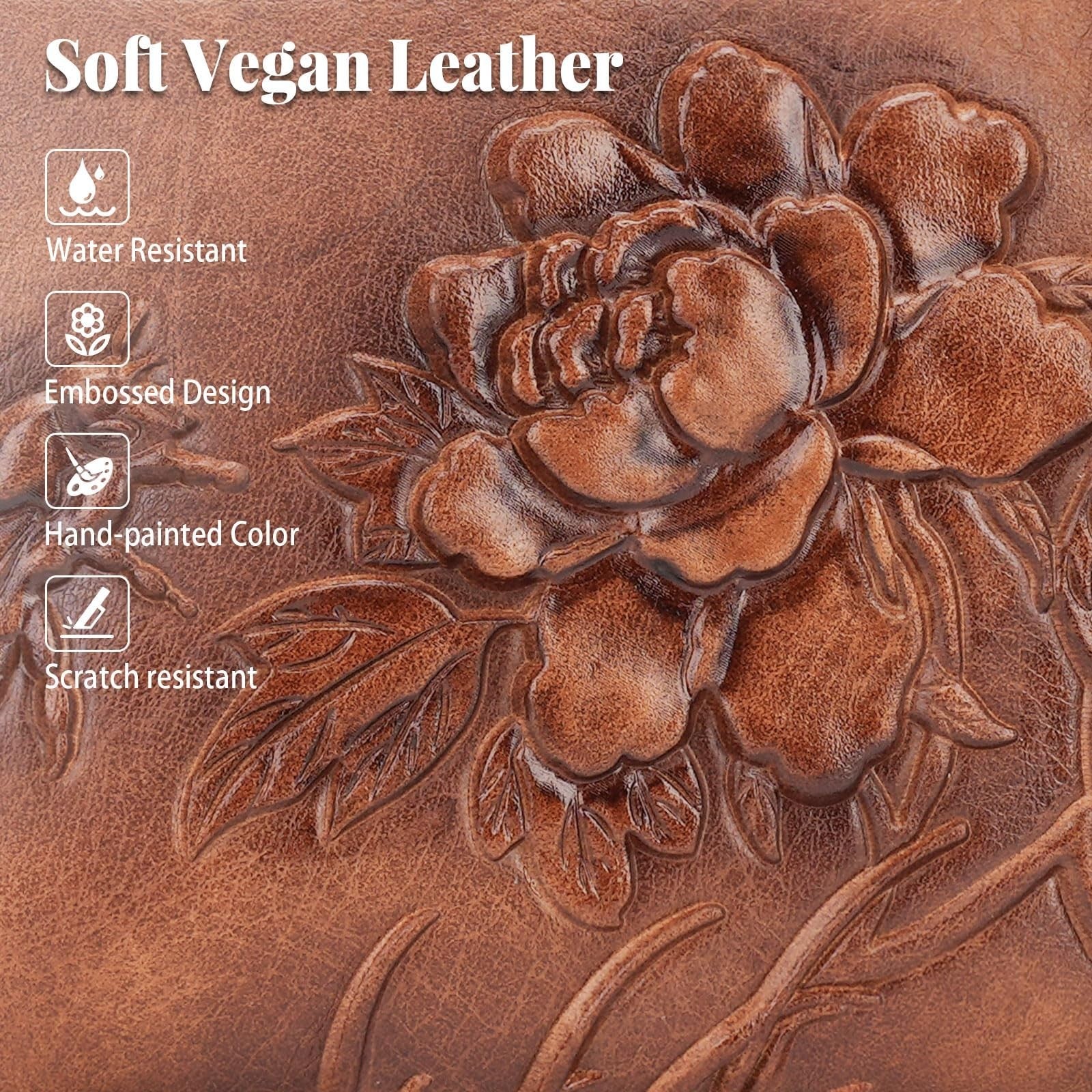 Stylish Vegan Leather Crossbody Bag for Women, Embossed Design, Trendy Purse4