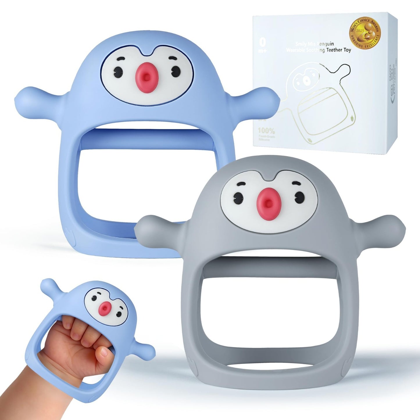 Baby Teething Toys 0 6 Months | Penguin Teether & Mittens Set | Teething Relief1