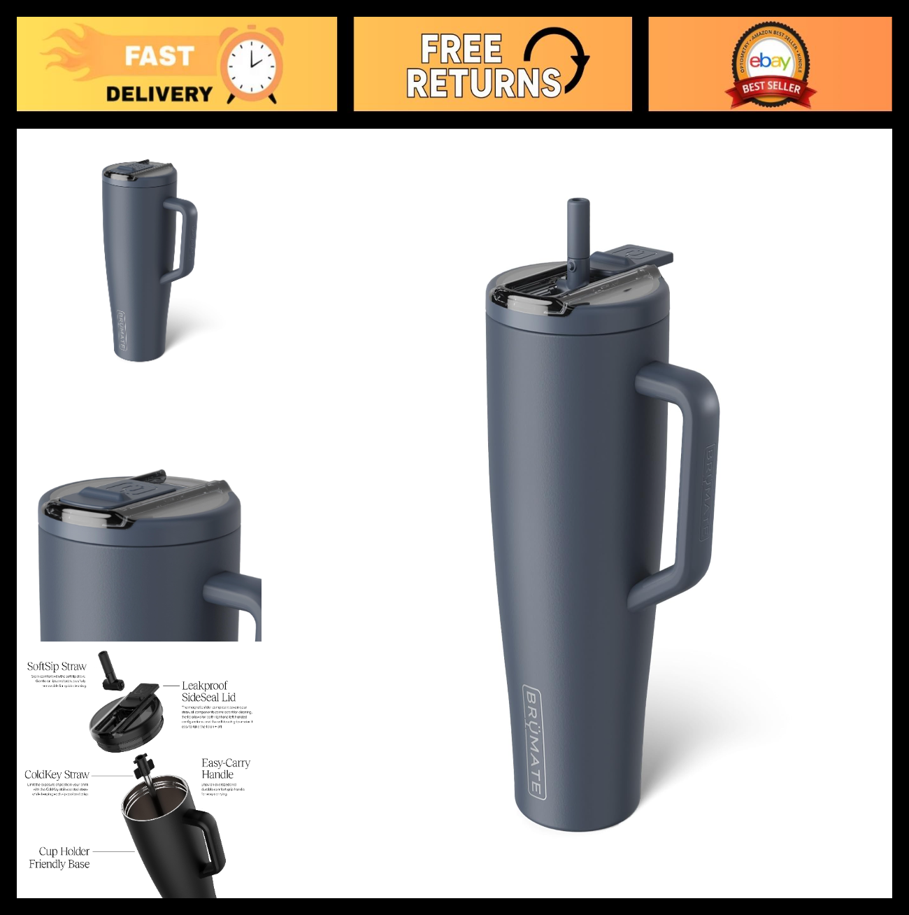 40oz Insulated Tumbler with Leakproof Straw Lid | Stainless Steel Water Bottle |0