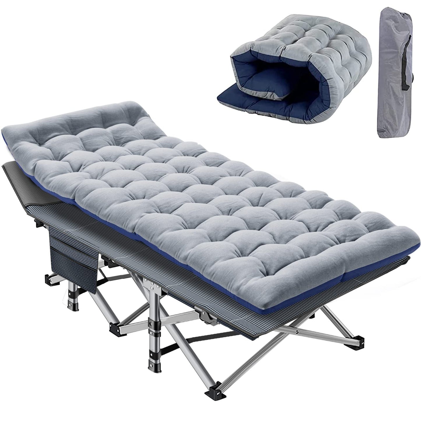 Folding Camping Cot for Adults, 28" Wide Padded Bed, 880 lbs Capacity, Carry Bag1