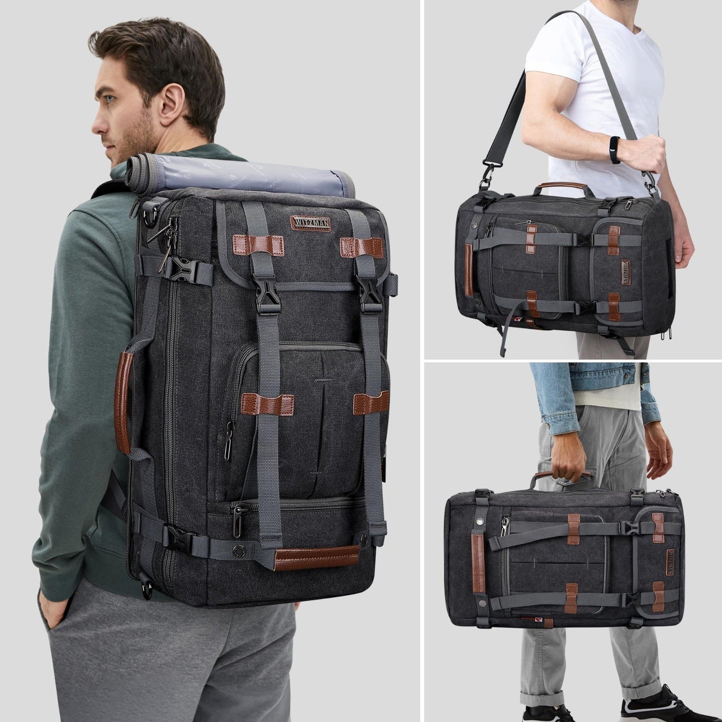 Vintage Canvas Travel Backpack for Men, Stylish Laptop Bag, Durable & Spacious2