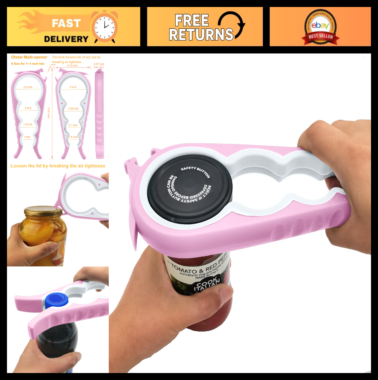 Adjustable Jar & Bottle Opener for Seniors | Easy Grip Tool for Arthritis, Weak0