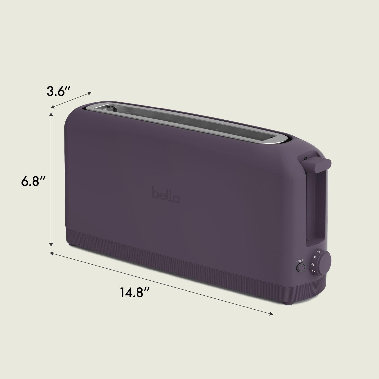 2 Slice Slim Toaster with Long Slot & Extra Wide Design   Plum Color, Compact &2