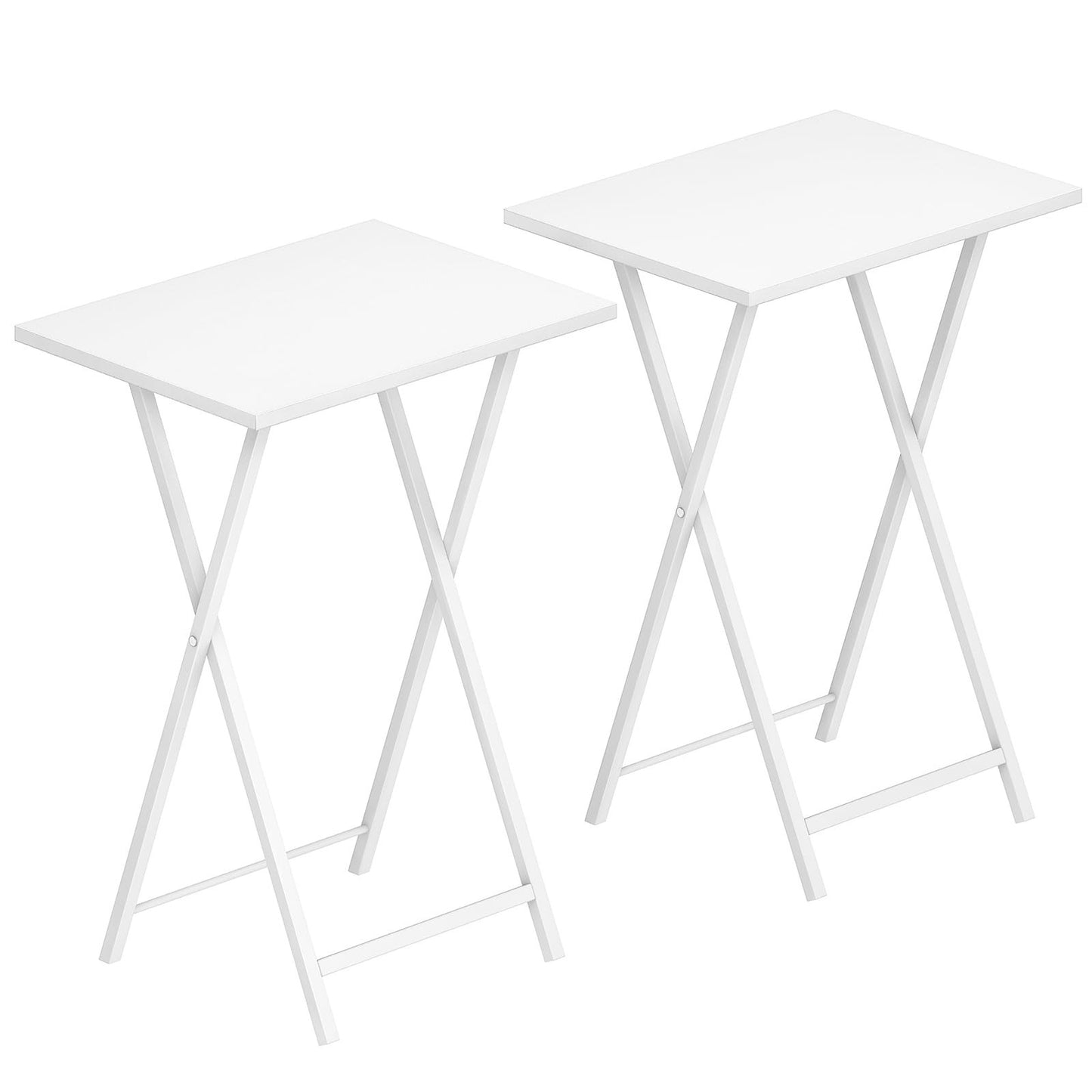 Set of 2 Folding Snack Tables for Small Spaces - Industrial Style, Easy Assembly1