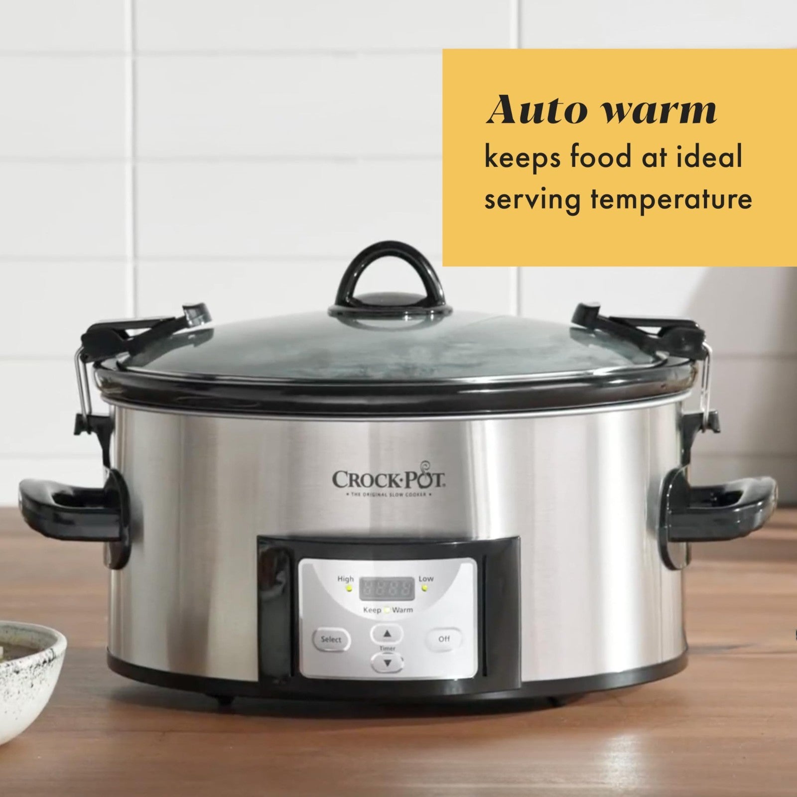6 Quart Programmable Slow Cooker with Digital Timer & Carry Handle - Stainless S4