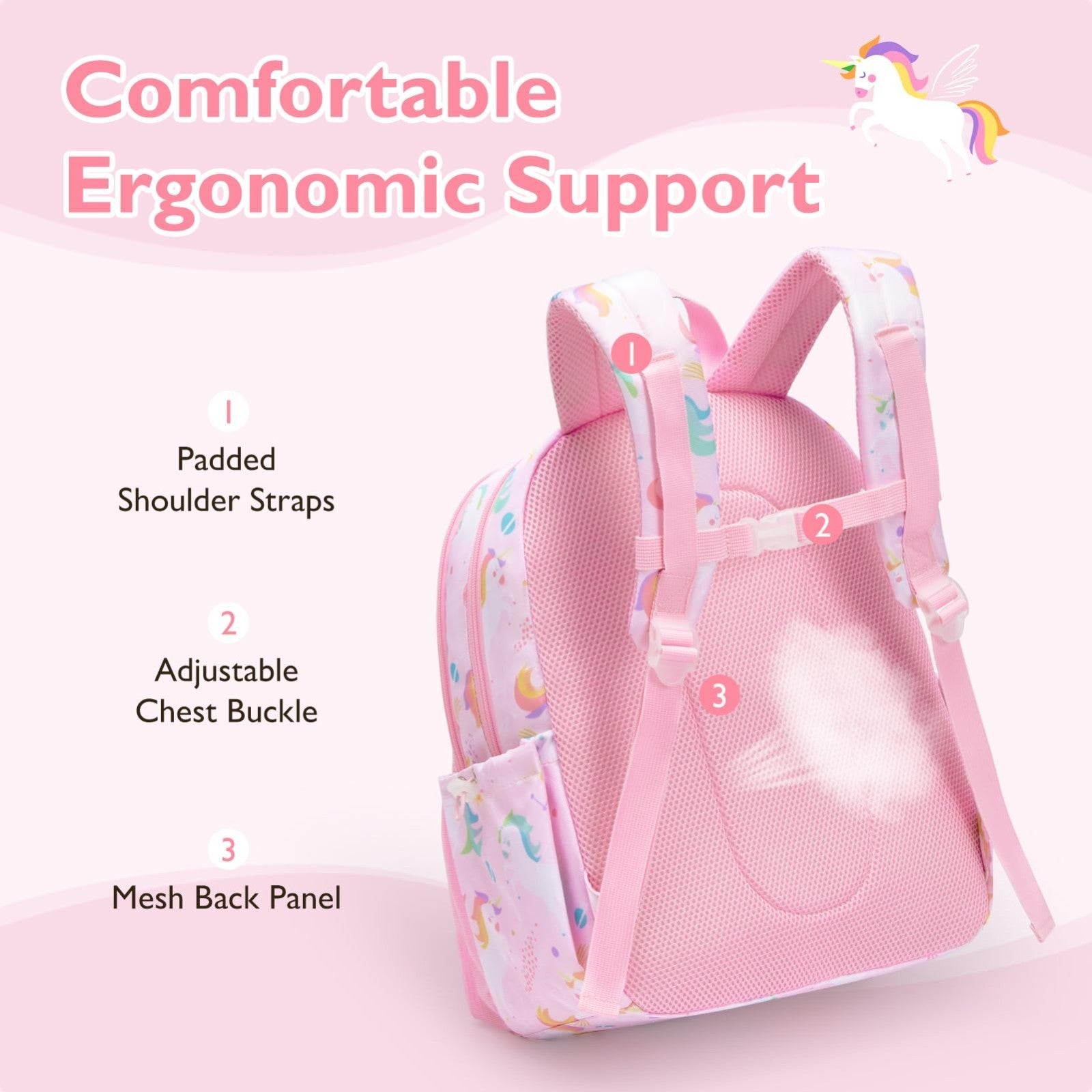Kids Backpack Set for Kindergarten, School Bookbag with Lunch Box, 15L Capacity,5
