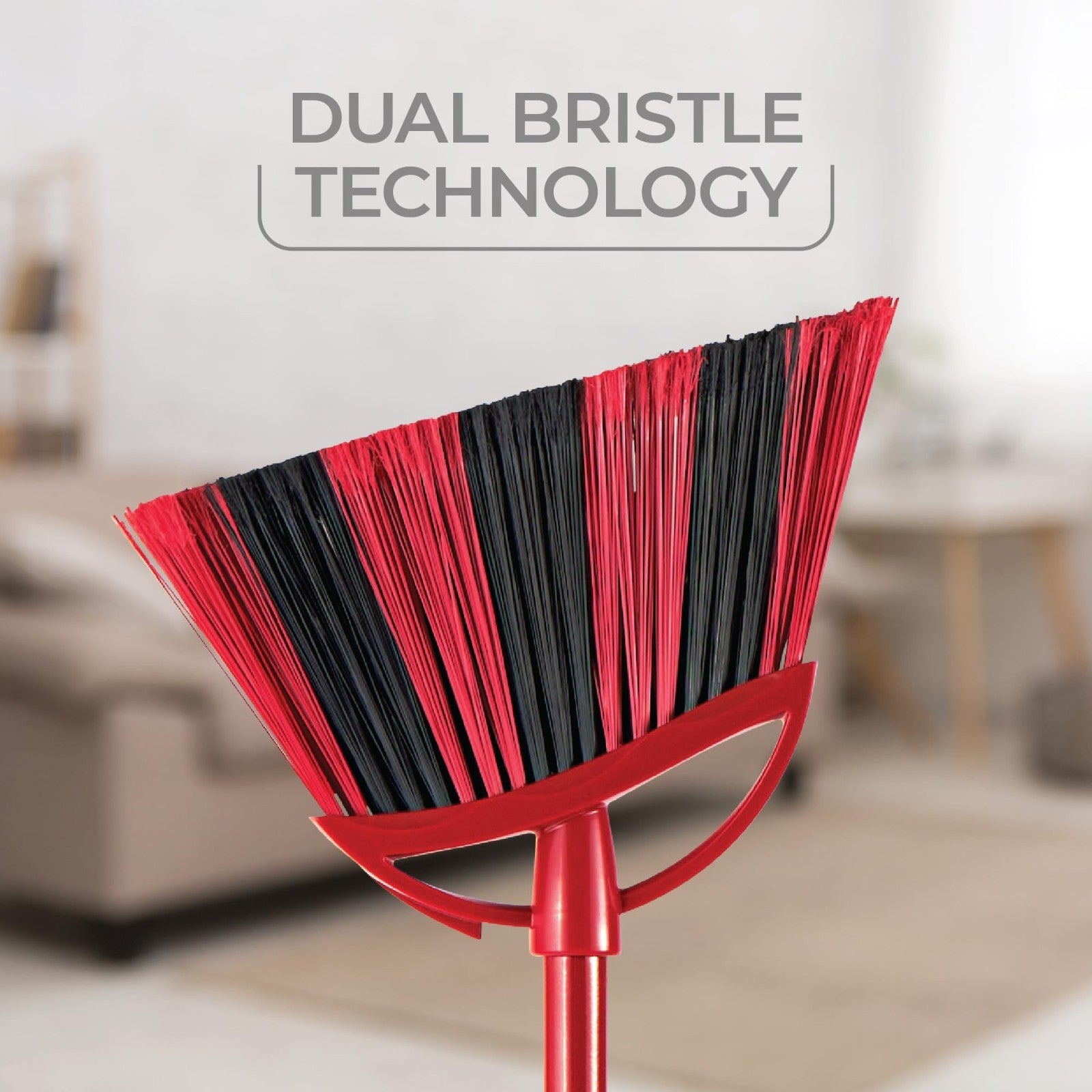 Sweep Broom & Step-On Dustpan Set | Wave Bristles for 99% Dirt Removal | Lightwe3