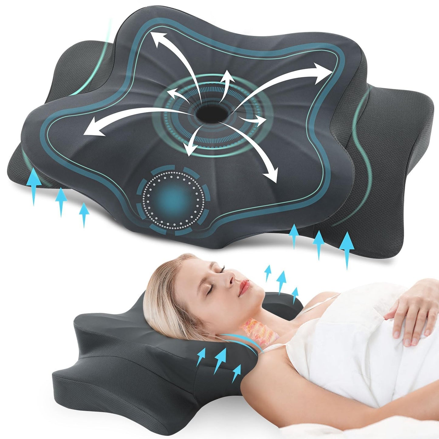 Cervical Pillow for Neck & Shoulder Pain Relief, Cooling Memory Foam, Ergonomic1