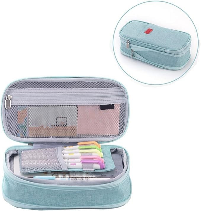 Large Storage Pencil Case Bag   Zippered Organizer Pouch for Office & Travel, Bi2