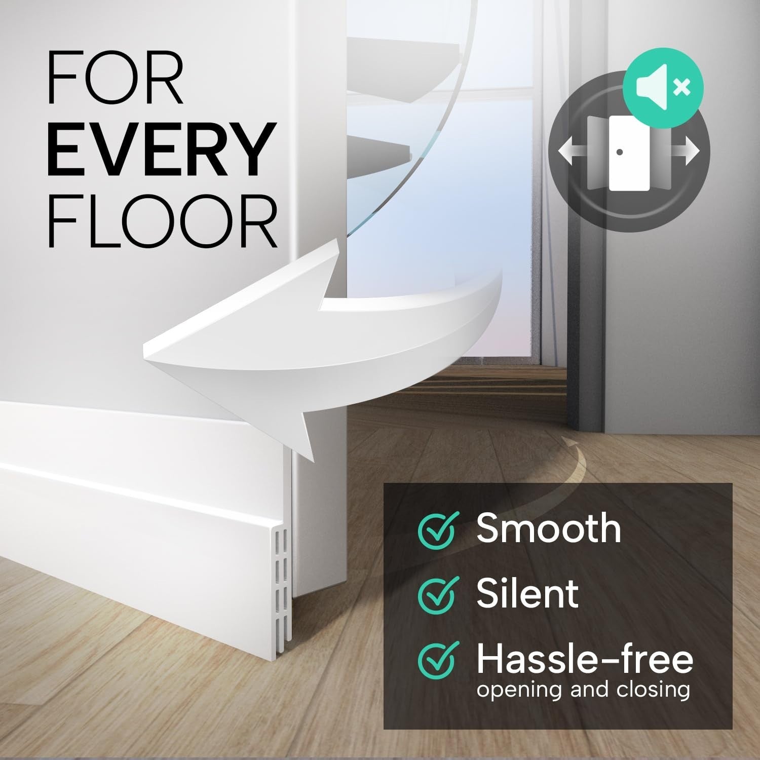 Premium Door Draft Stopper   Energy Saving Weather Stripping Seal for Bottom of3