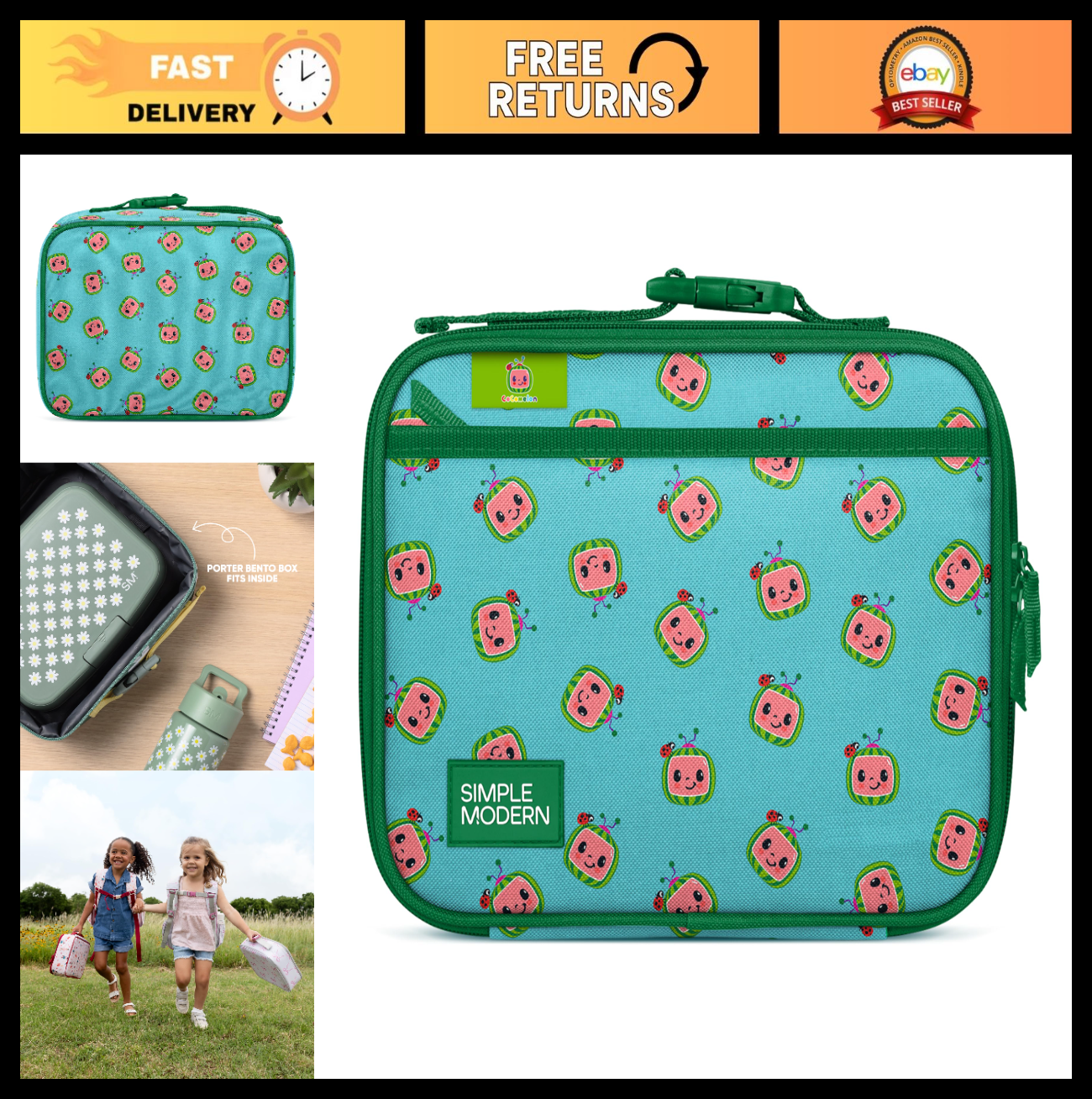Insulated Kids Lunch Box & Bag Set for School | Cute Bento Box Holder | Toddlers0