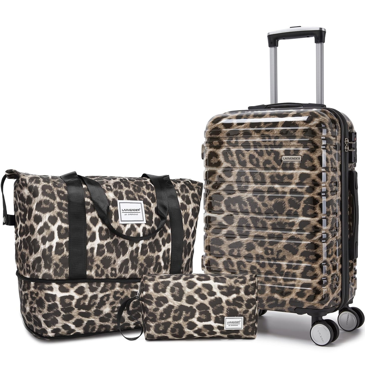 3-Piece Carry-On Luggage Set, 20" Hardshell Suitcase with Wheels, Lightweight Du1