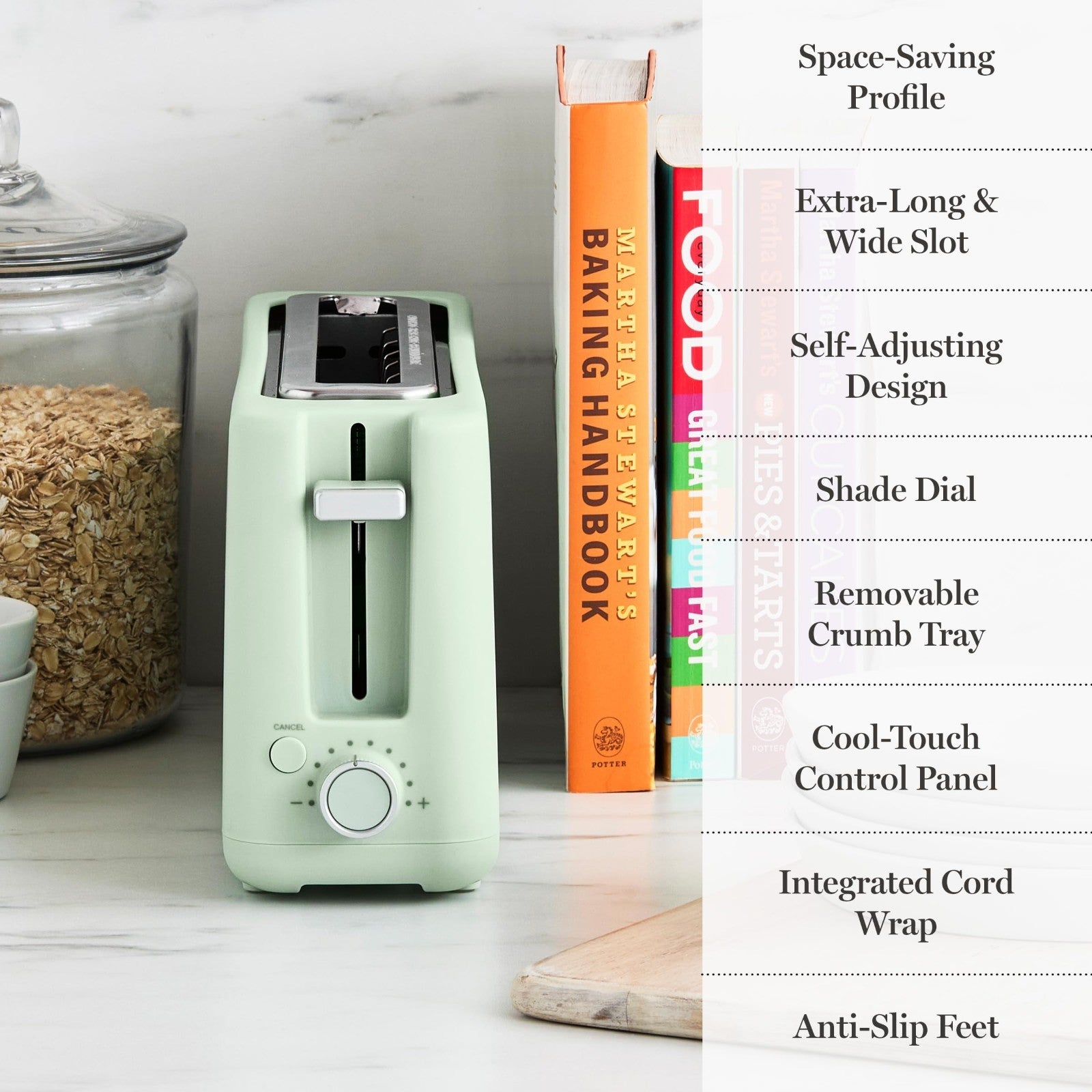 Extra Wide 2-Slice Long Slot Toaster for Sourdough & Bagels, 10 Shade Settings,10