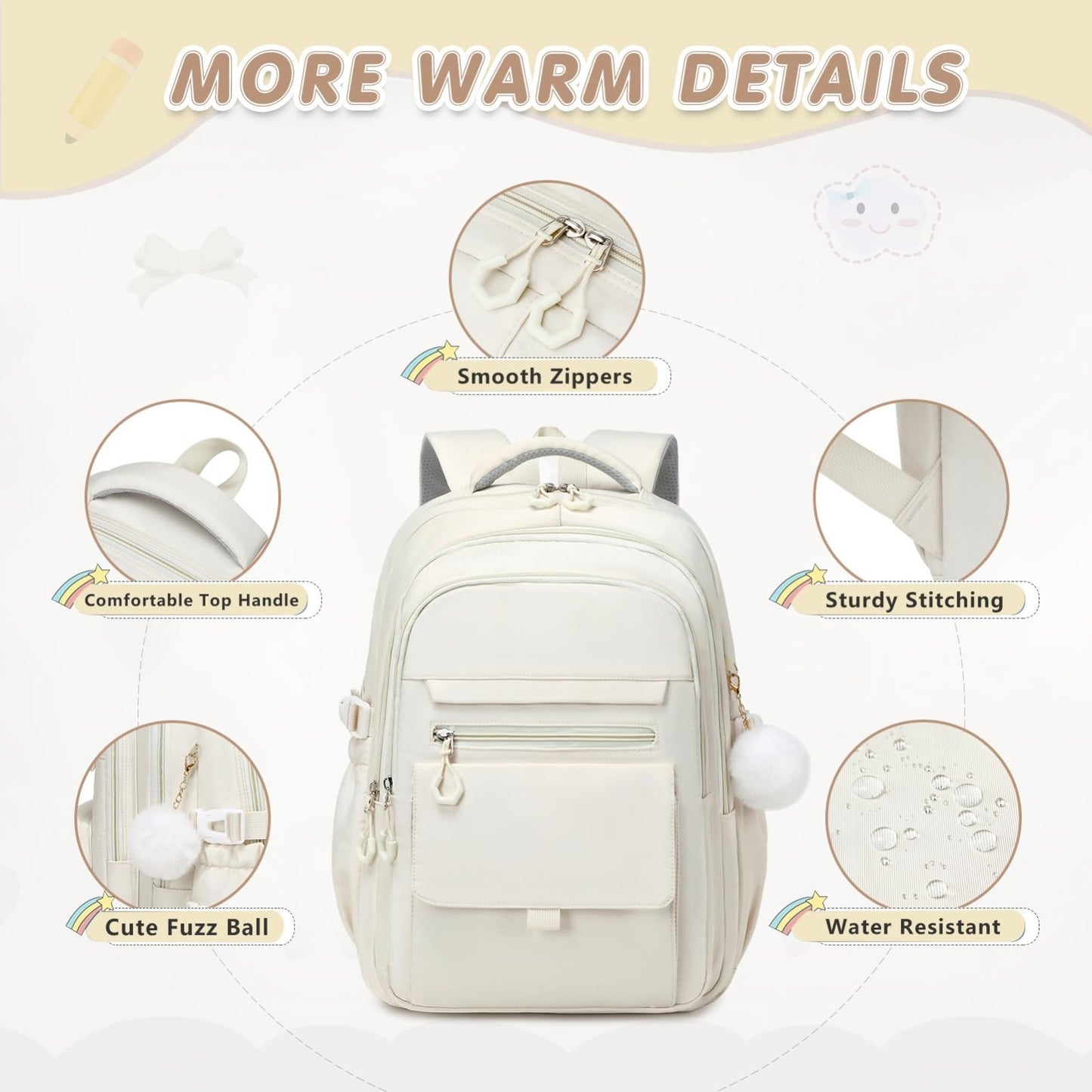Girls Backpack Set with Lunch Box & Pencil Case   Stylish School Bag for Kids3