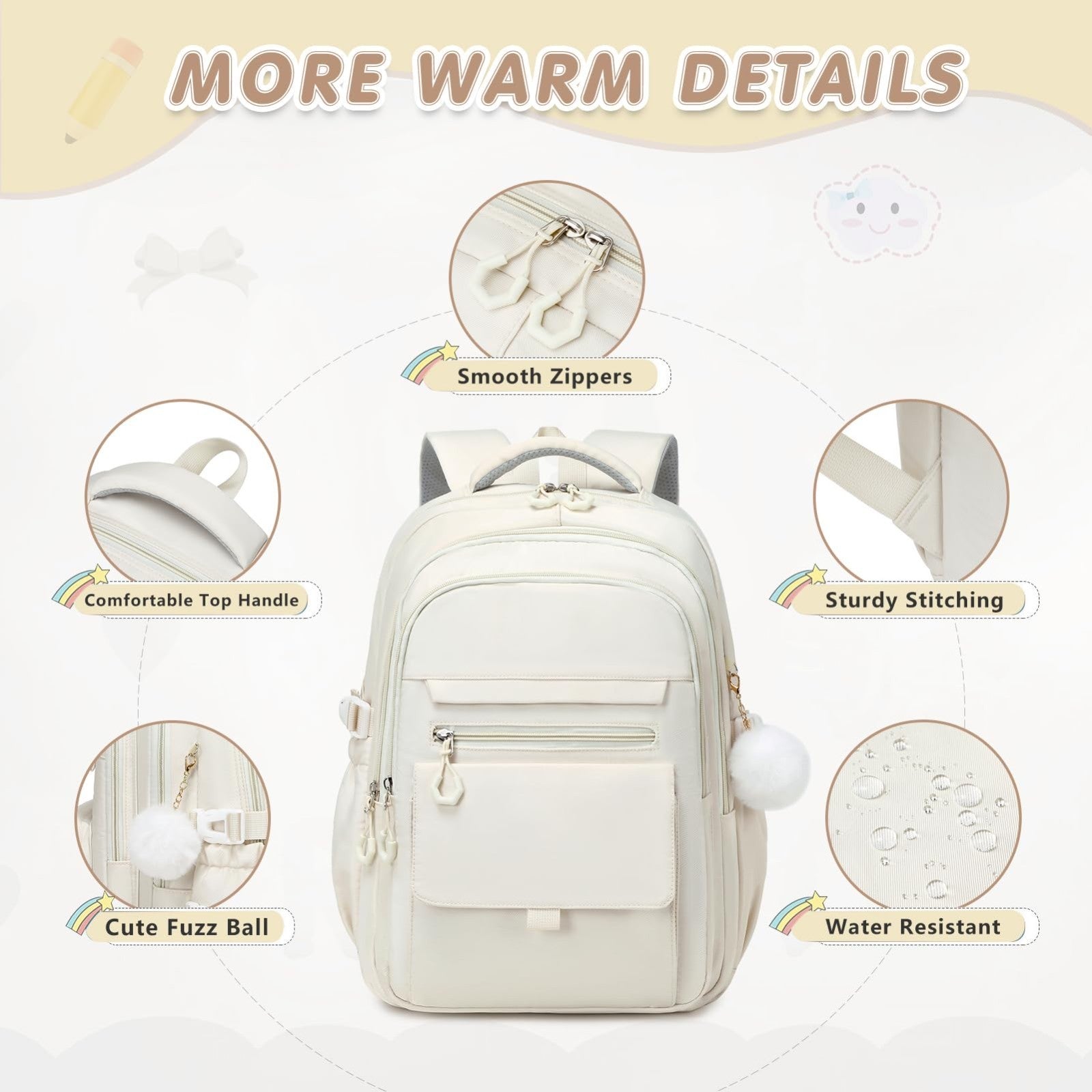 Girls Backpack Set with Lunch Box & Pencil Case   Stylish School Bag for Kids3