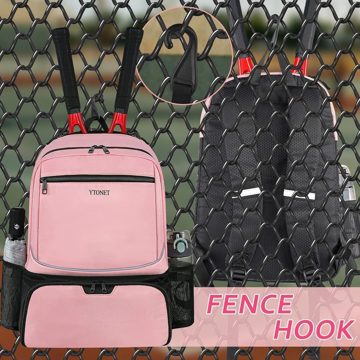 Insulated Tennis Backpack for 2 Rackets, Ventilated Shoe Compartment, Unisex5