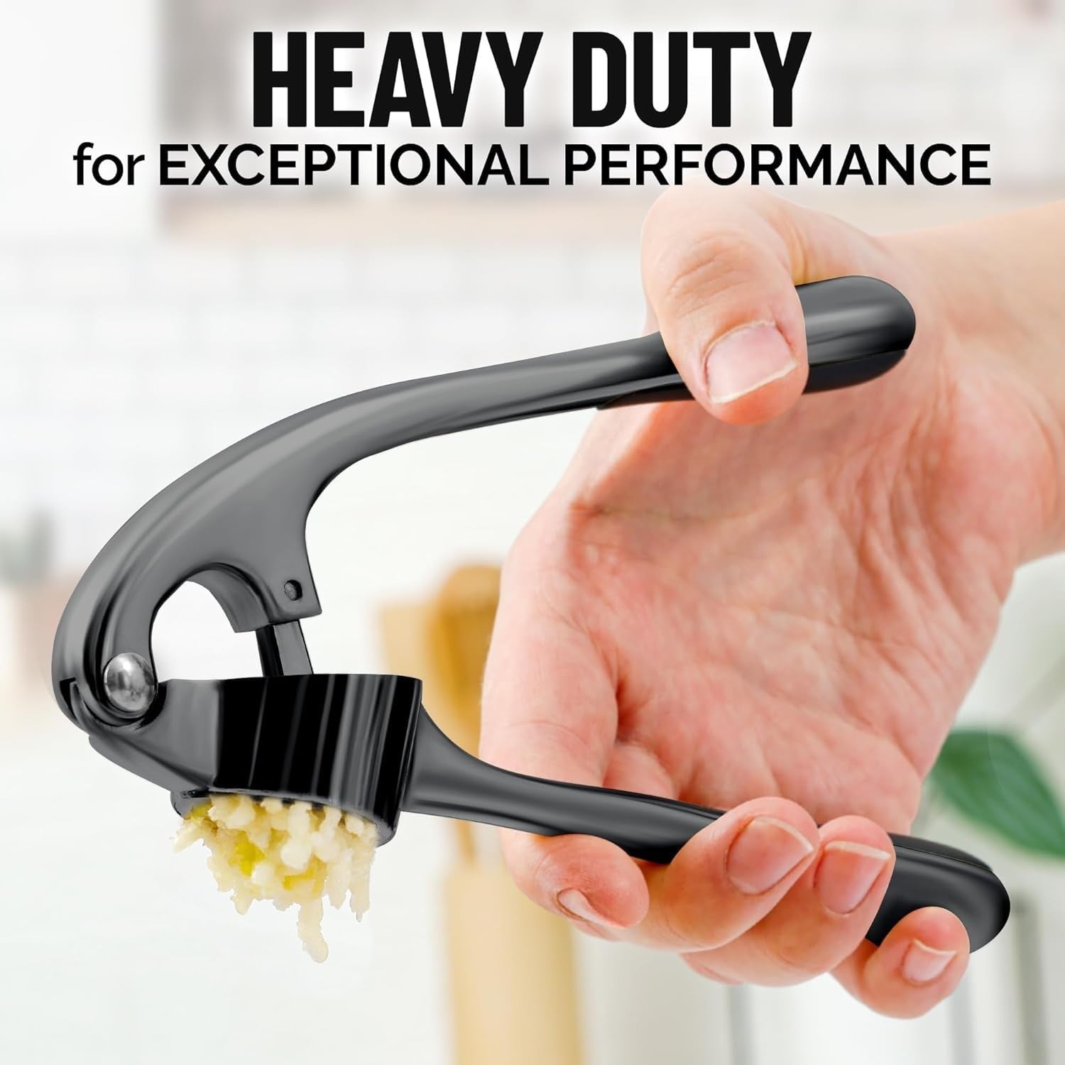 Premium Garlic Press Set   Rust Proof Mincer Tool, Easy Squeeze, Ergonomic Handl4