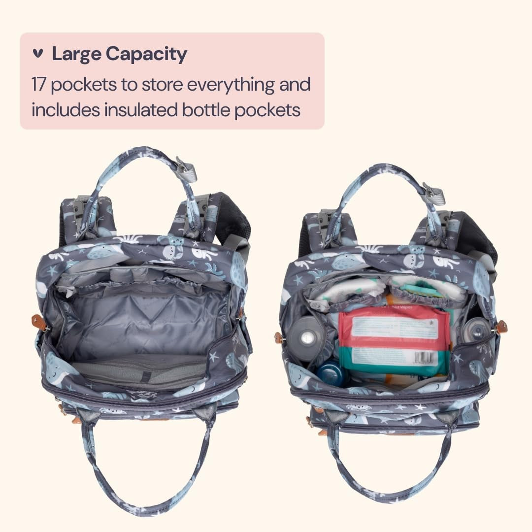 Multi Function Water Resistant Diaper Bag Backpack   Baby Travel Tote with Chang3
