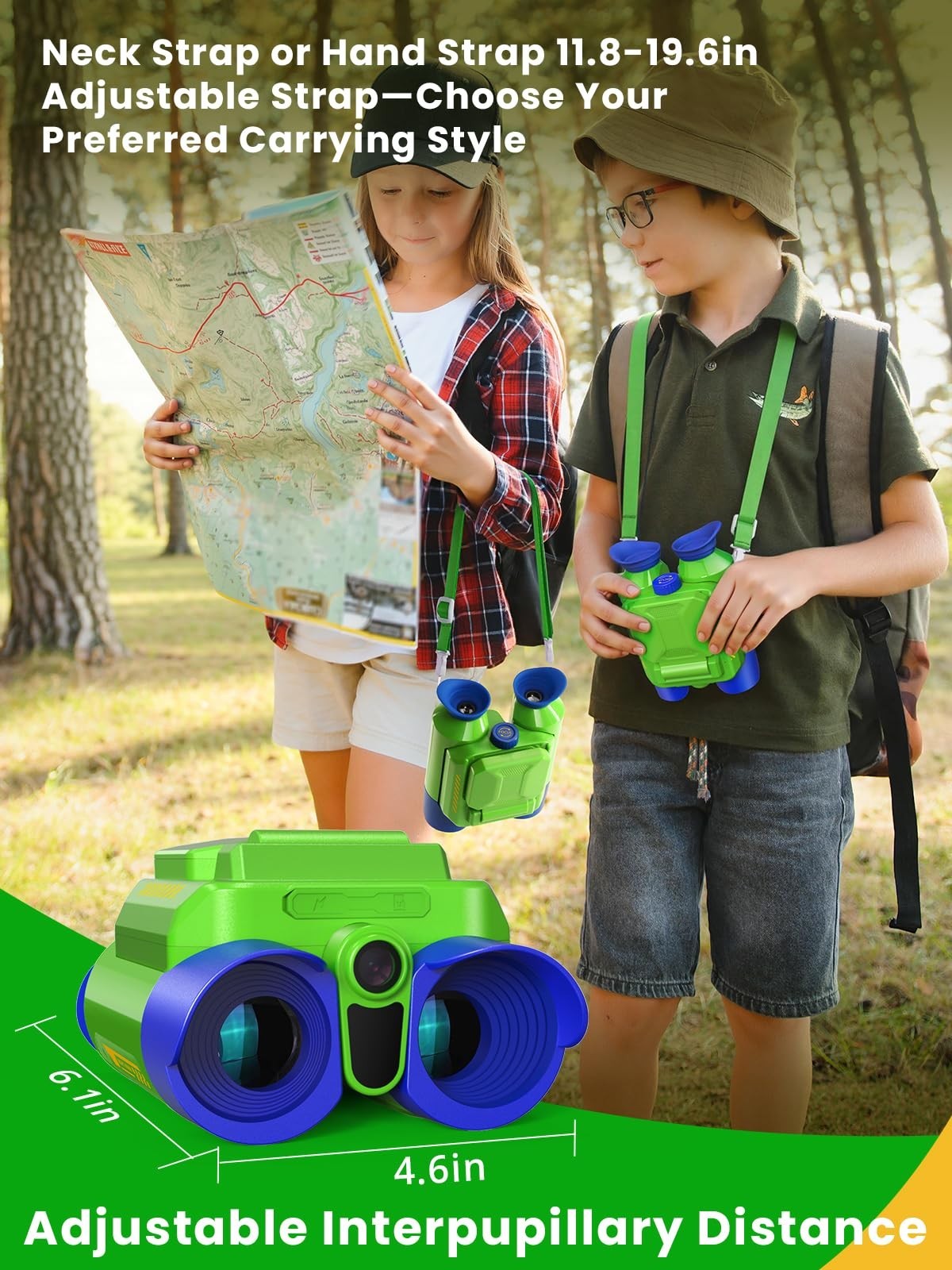 Kids Binoculars with Night Vision & Camera, 10X Zoom Telescope for Ages 3 10+8