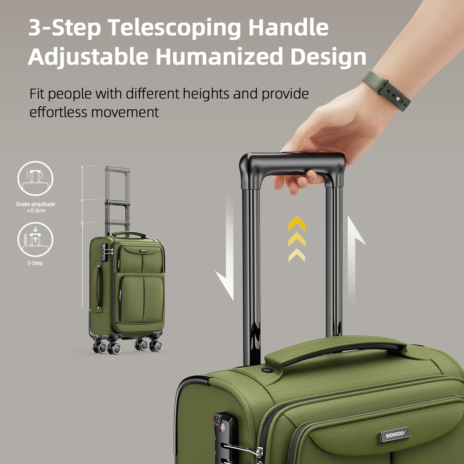 3-Piece Softside Luggage Set - Expandable, Lightweight, 360° Spinner Wheels, TSA4
