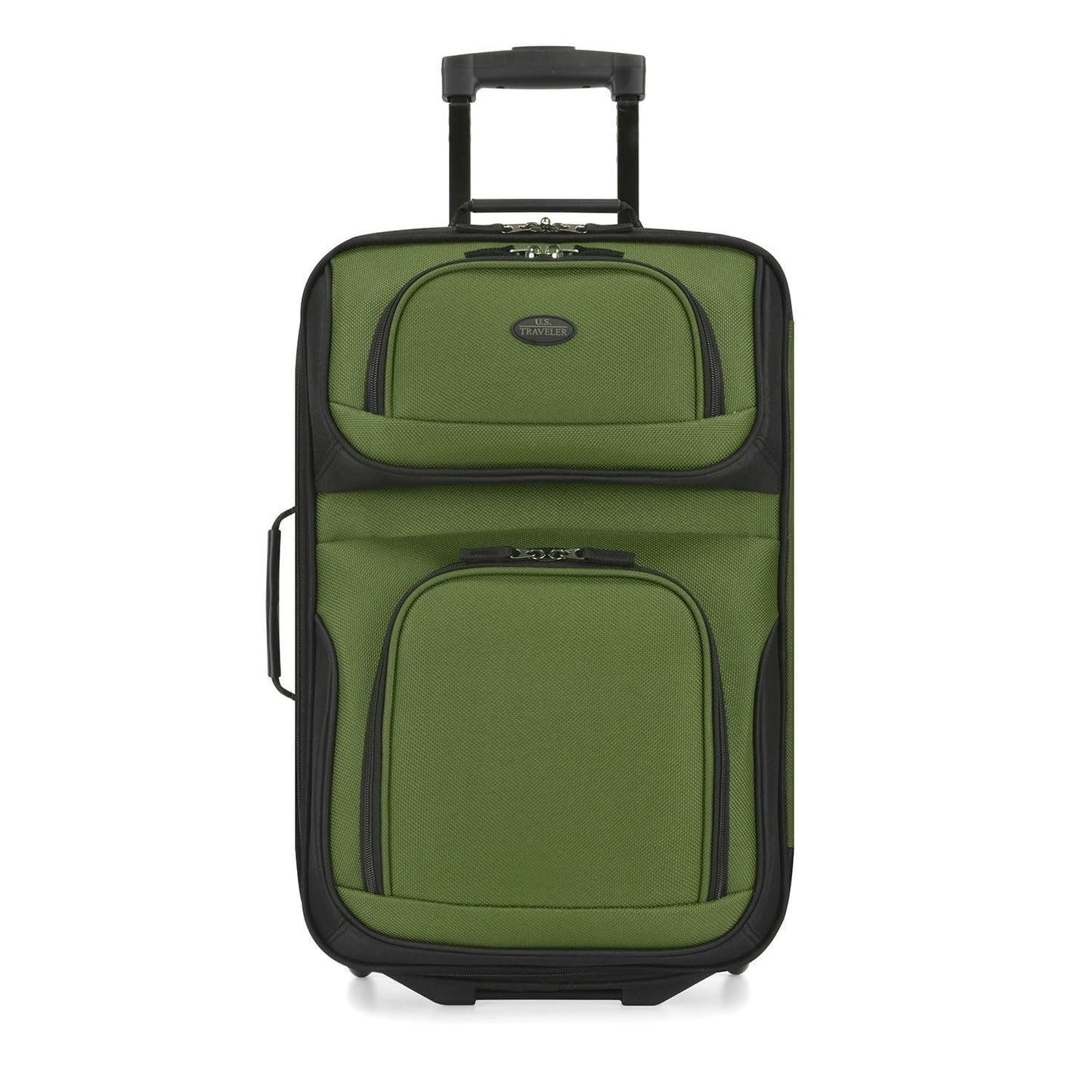 Lightweight Softside Rolling Carry-On Suitcase, 2-Wheel Travel Luggage, Green2