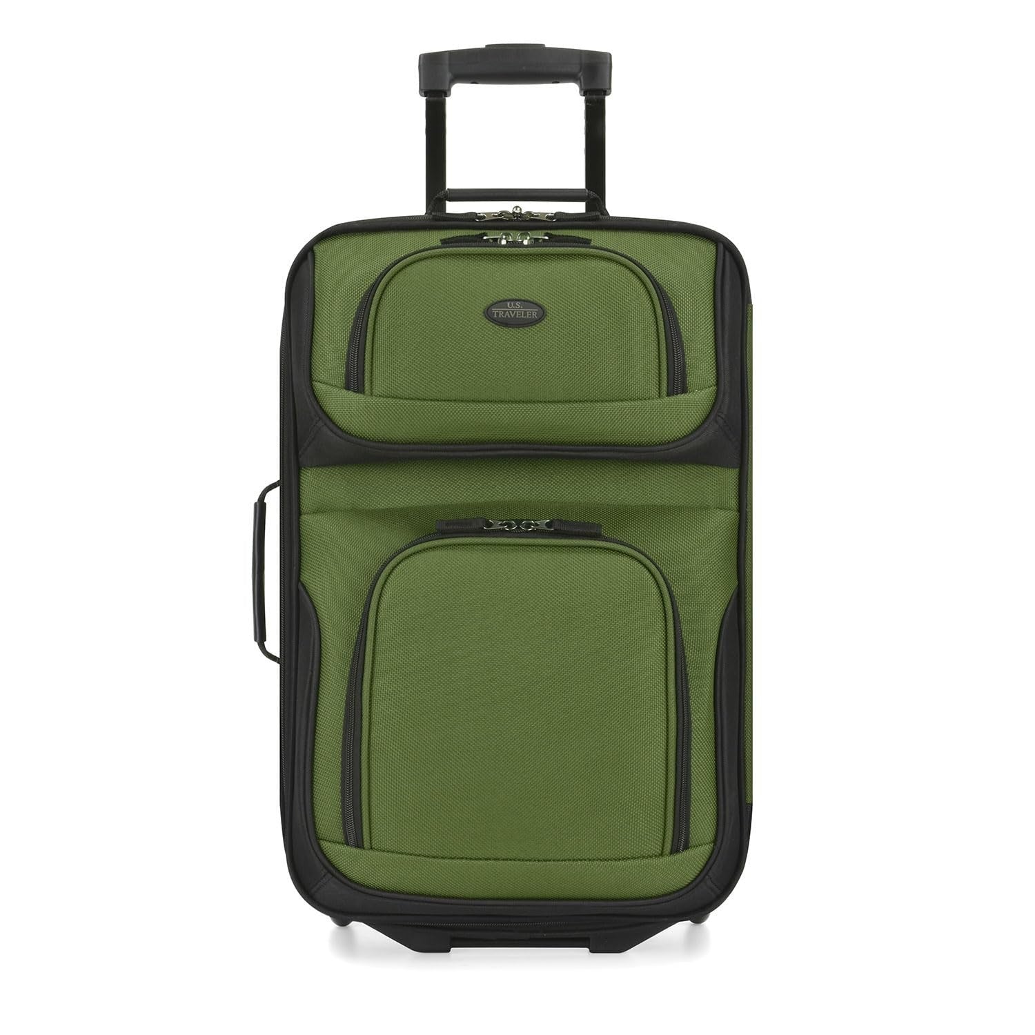 Lightweight Softside Rolling Carry-On Suitcase, 2-Wheel Travel Luggage, Green2