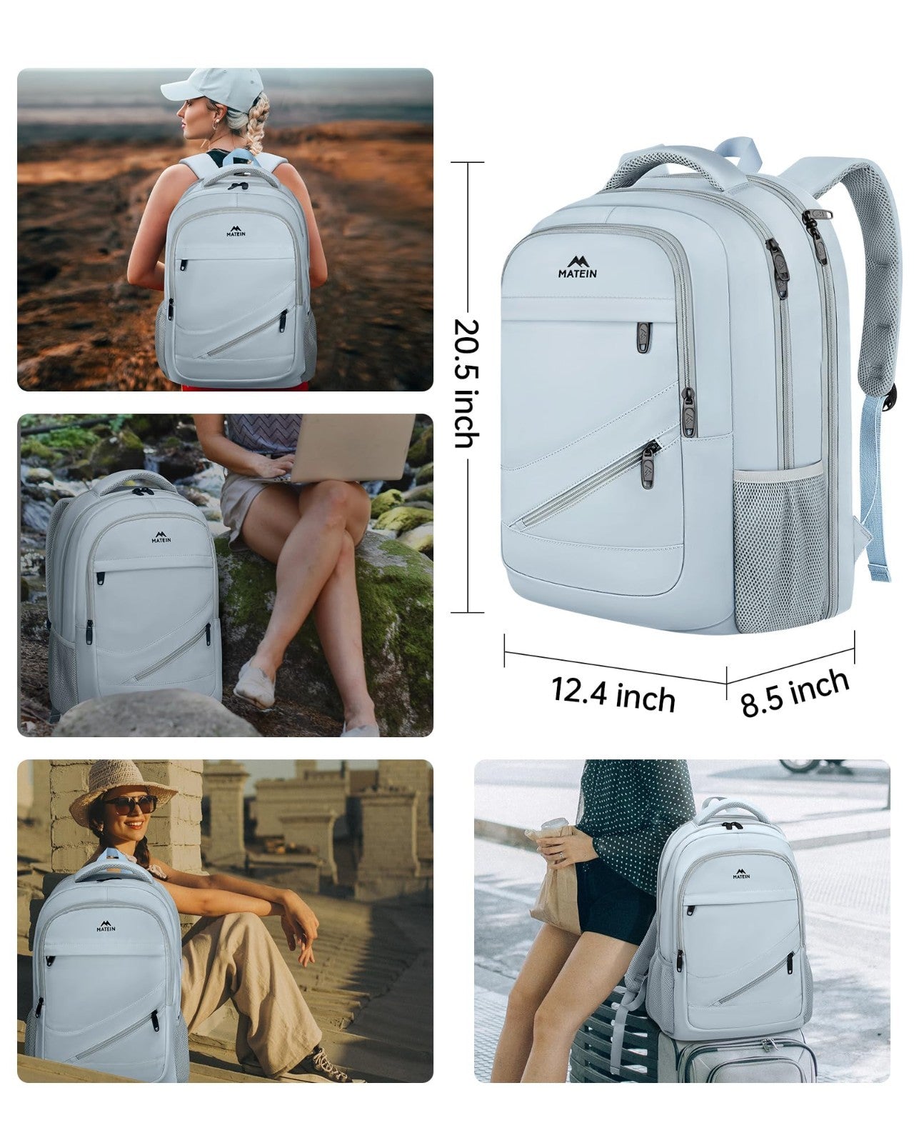 18" Laptop Backpack for Women, TSA Approved Travel Rucksack, 50L Capacity, Durab4
