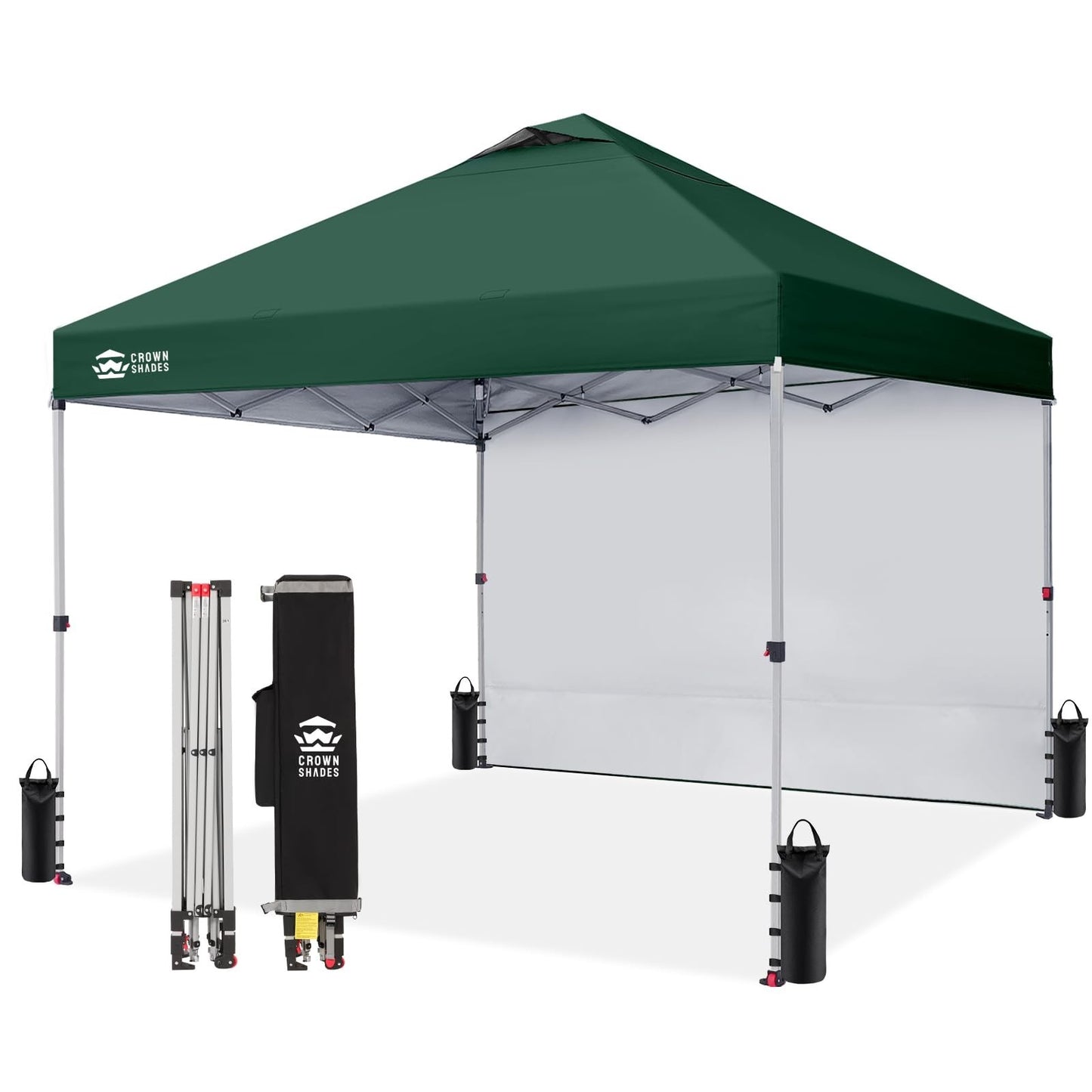 10x10 Pop Up Canopy Tent with Side Wall, Easy Setup Outdoor Gazebo, Sun Shade, C1