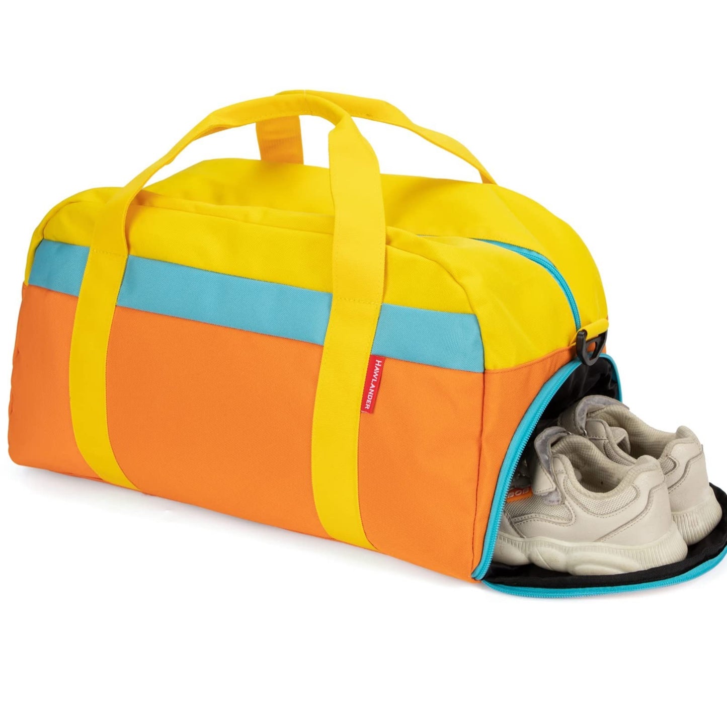 18" Kids Duffle Bag for Boys & Girls - Orange Travel Bag for Sports, Weekend & S4