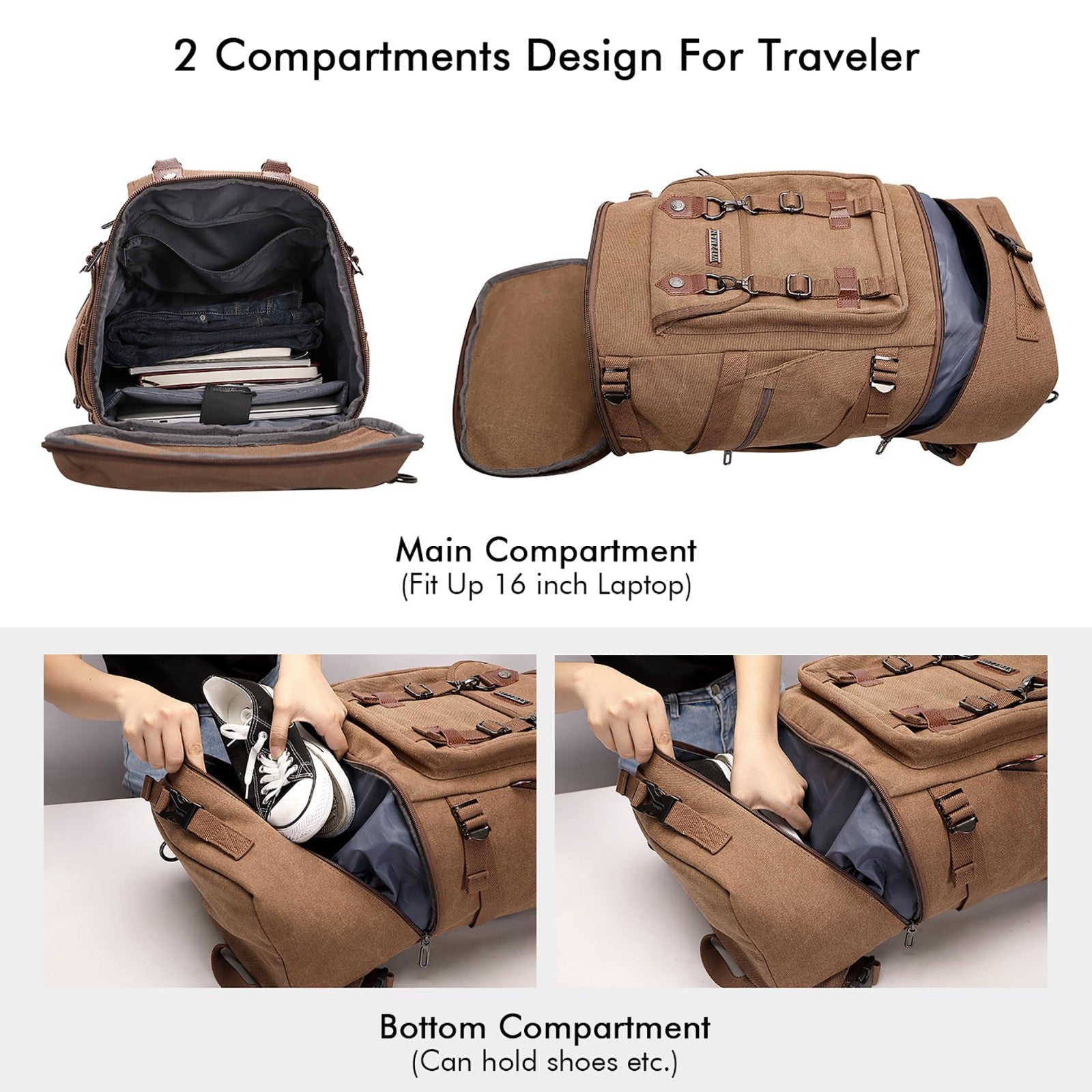 Travel Backpack for Men & Women   Airline Approved Carry On, Durable & Stylish3