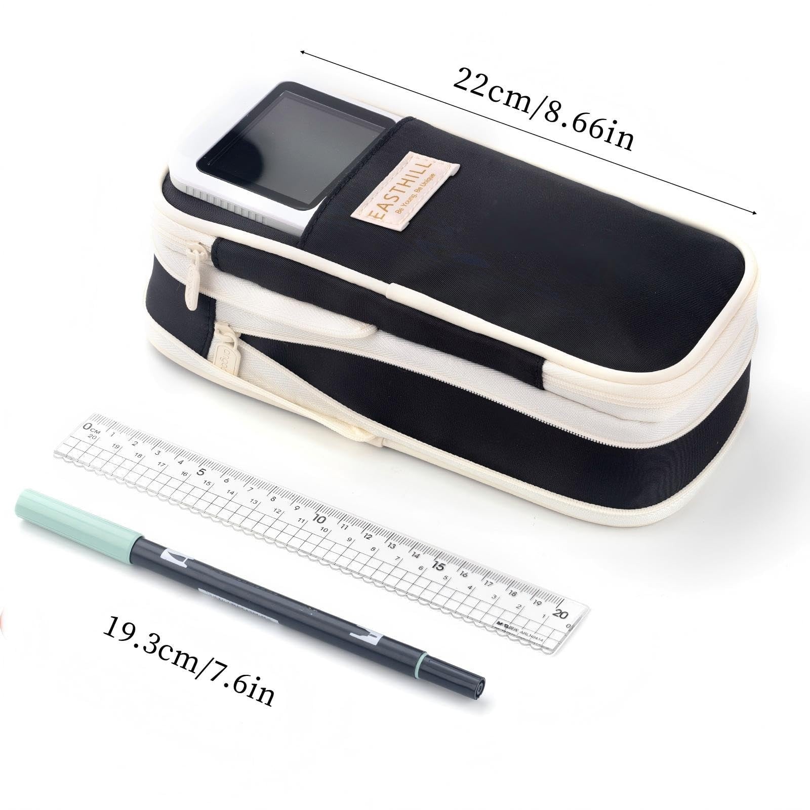 Large Capacity Pencil Case   Stylish Pen Pouch for School & Office Supplies   Bl5