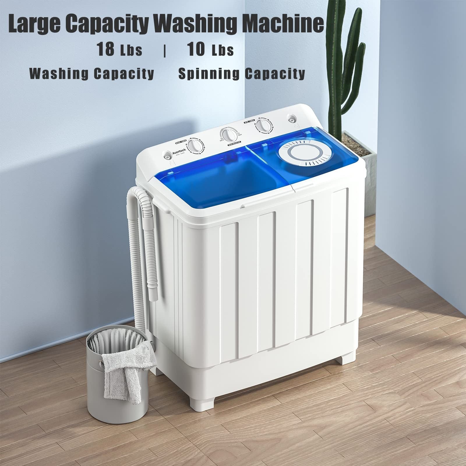 Compact Twin Tub Washing Machine   28lbs Mini Washer & Spinner Combo for Dorms,4