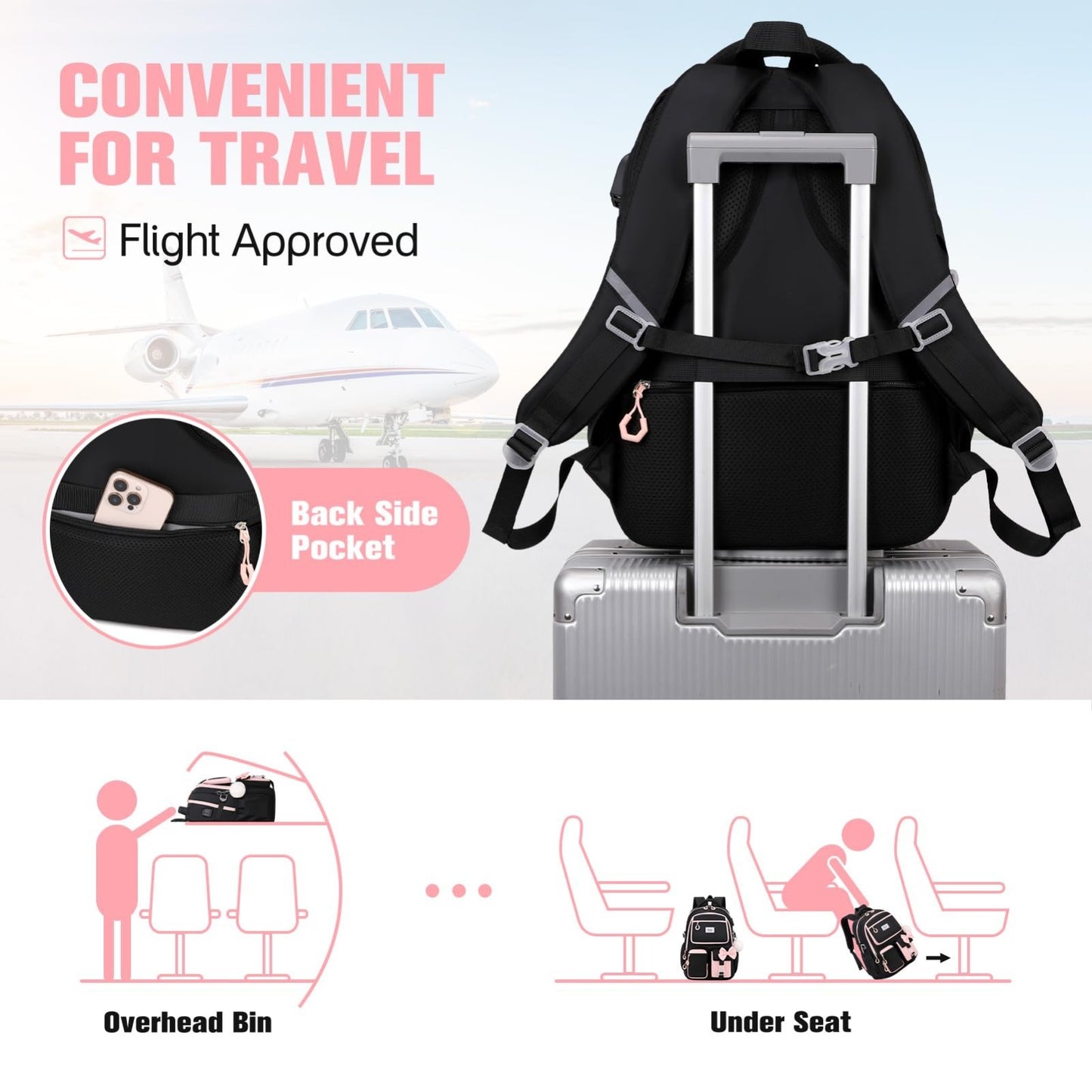 Cute Bow Backpack for Girls   School Bag Set with Lunch Bag & Pen Case6