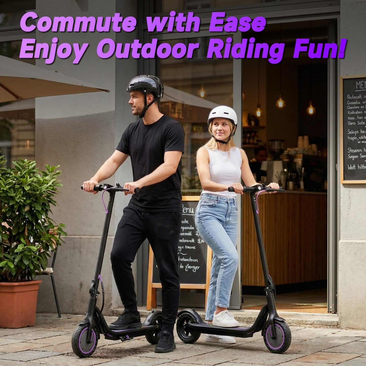 Powerful Electric Scooter 500W Motor, 19MPH Speed, 16-27 Miles Range, Folding E-8
