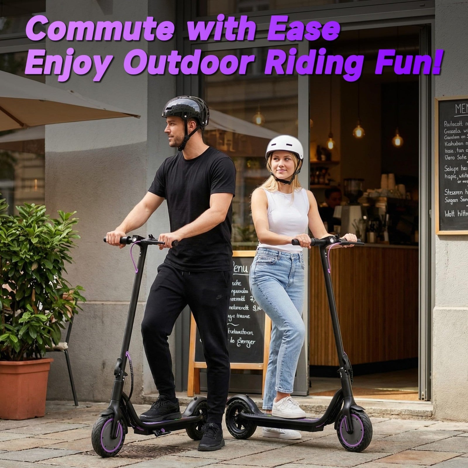 Powerful Electric Scooter 500W Motor, 19MPH Speed, 16-27 Miles Range, Folding E-8