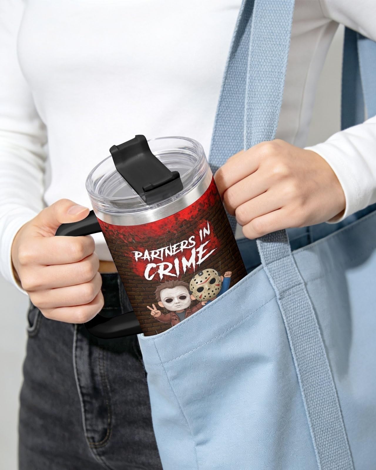 34oz Insulated Tumbler   Funny Dark Humor Mug, Gothic Travel Cup, Spooky Gift2