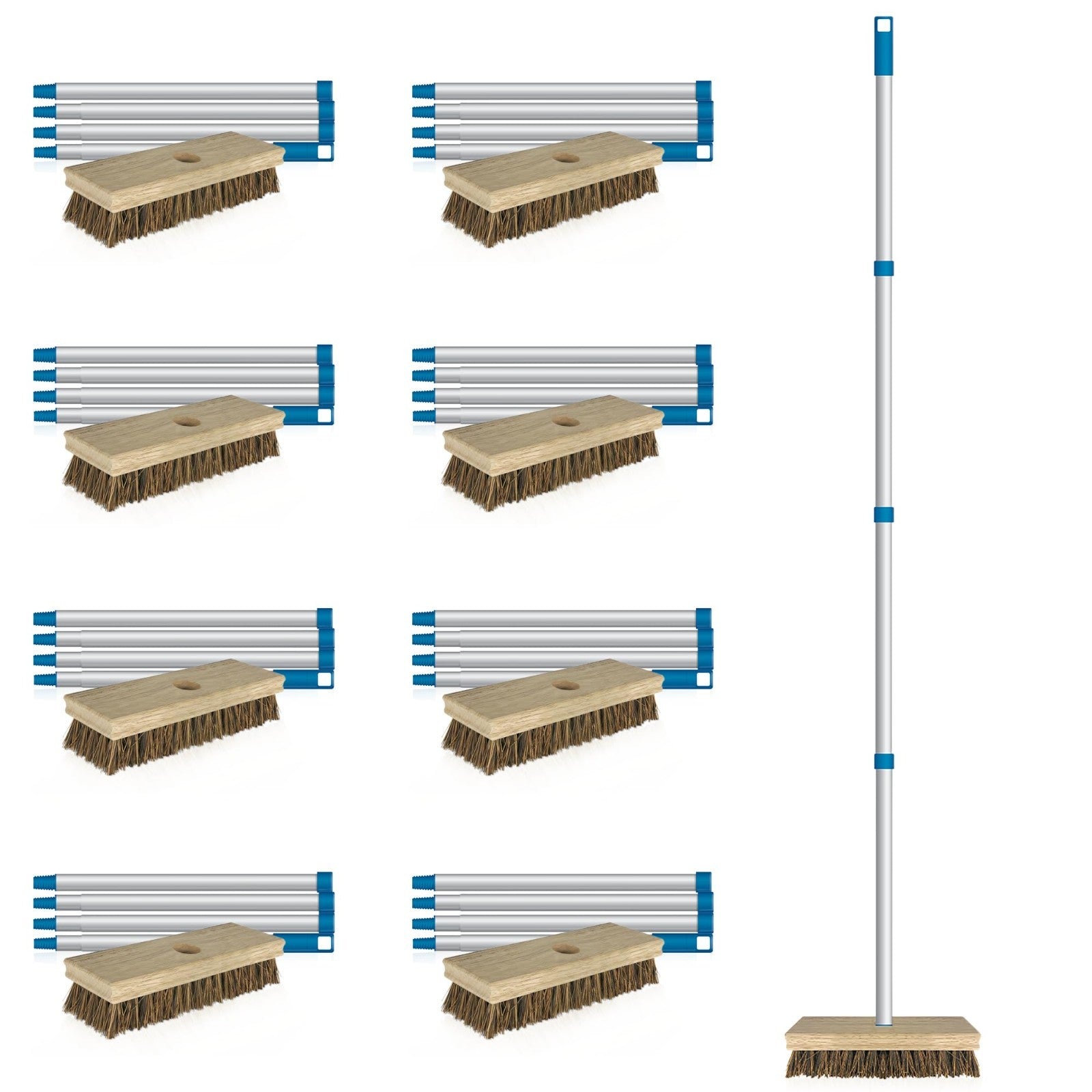 9" Deck Scrub Brush with Palmyra Bristles for Outdoor Cleaning - 9 Pack, Removes1