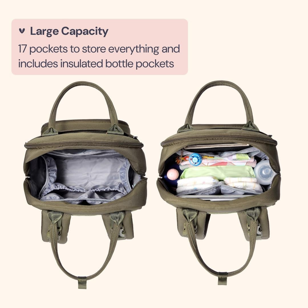Multi Function Water Resistant Diaper Bag Backpack   Baby Travel Tote, Changing3