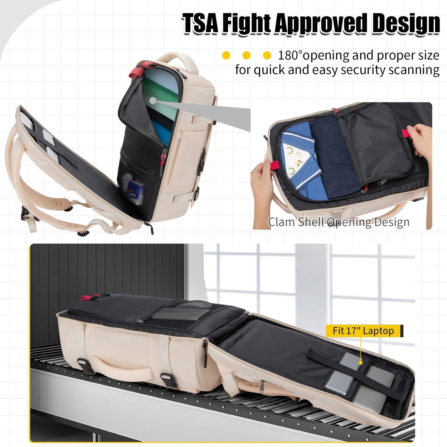 42L Travel Backpack with 4 Packing Cubes, TSA Approved, Water-Resistant Carry-On4