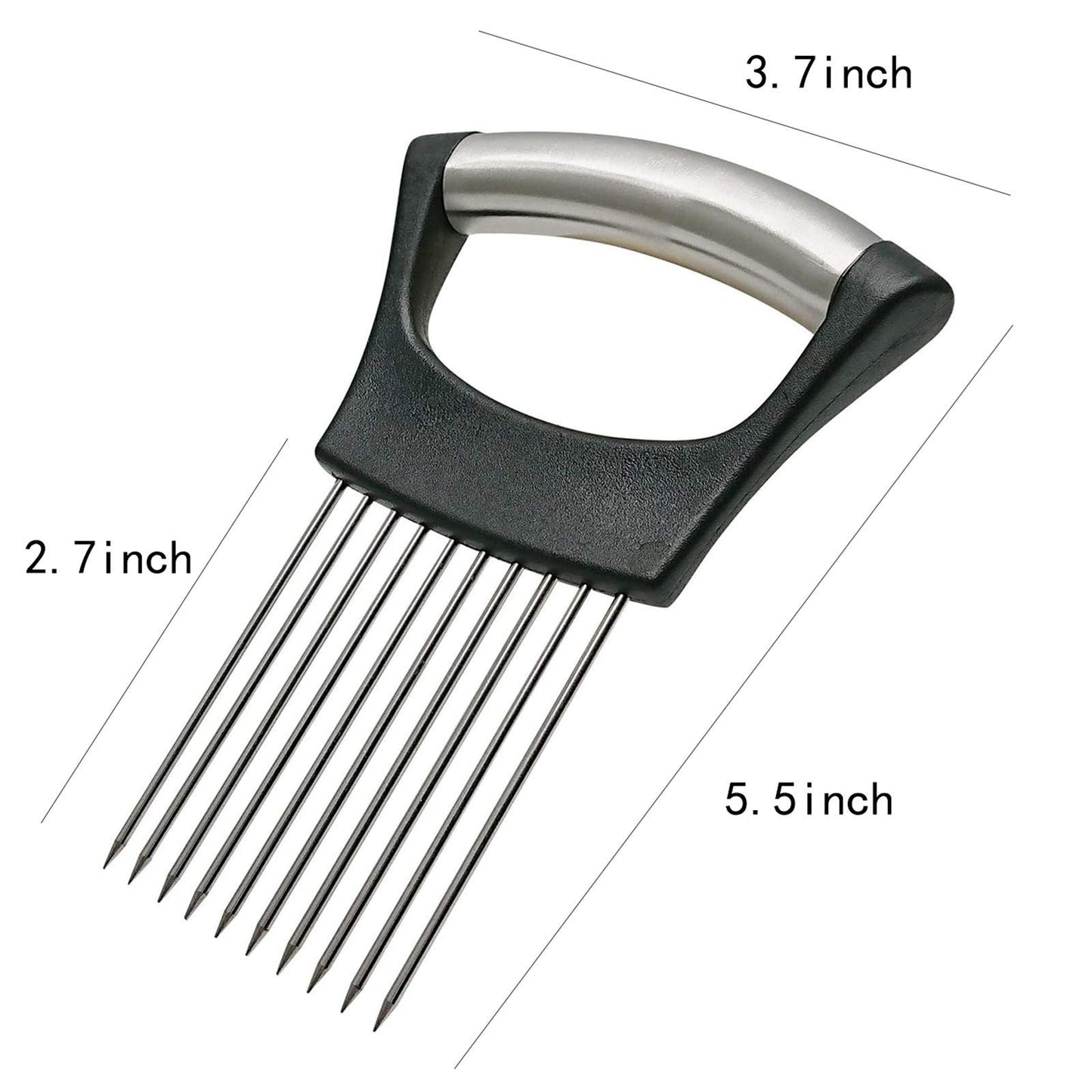 Stainless Steel Onion Holder & Slicer   Kitchen Gadget for Onions, Tomatoes, Avo2