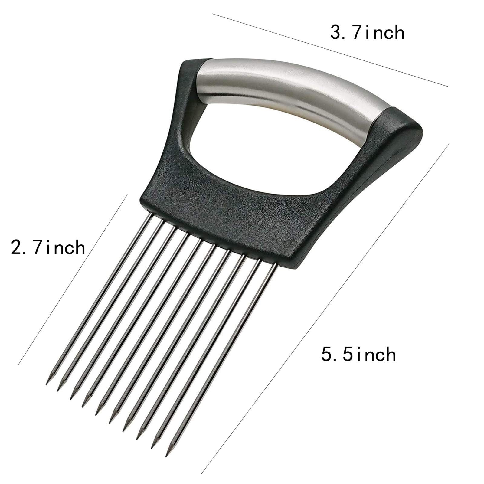 Stainless Steel Onion Holder & Slicer   Kitchen Gadget for Onions, Tomatoes, Avo2