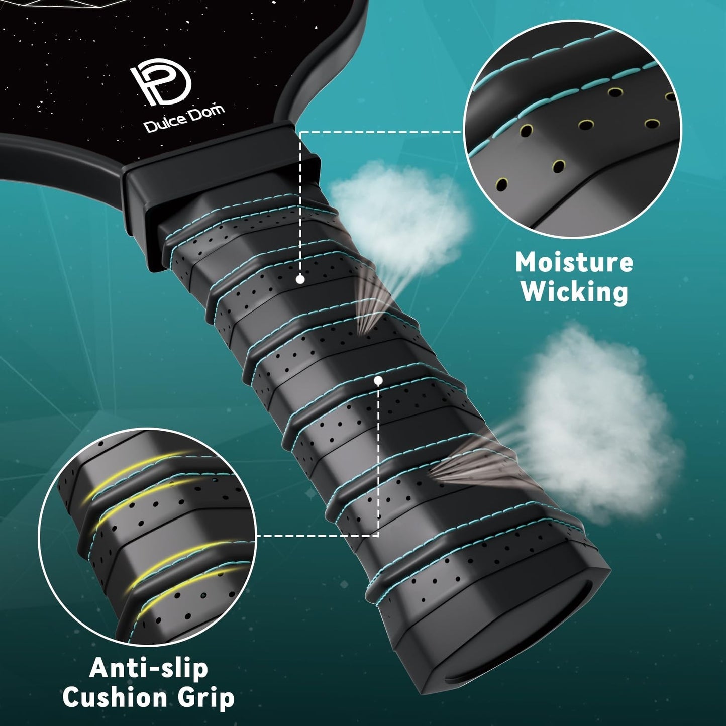 Pickleball Paddles Set of 2/4 - USAPA Approved, Fiberglass/Graphite Rackets, Car3