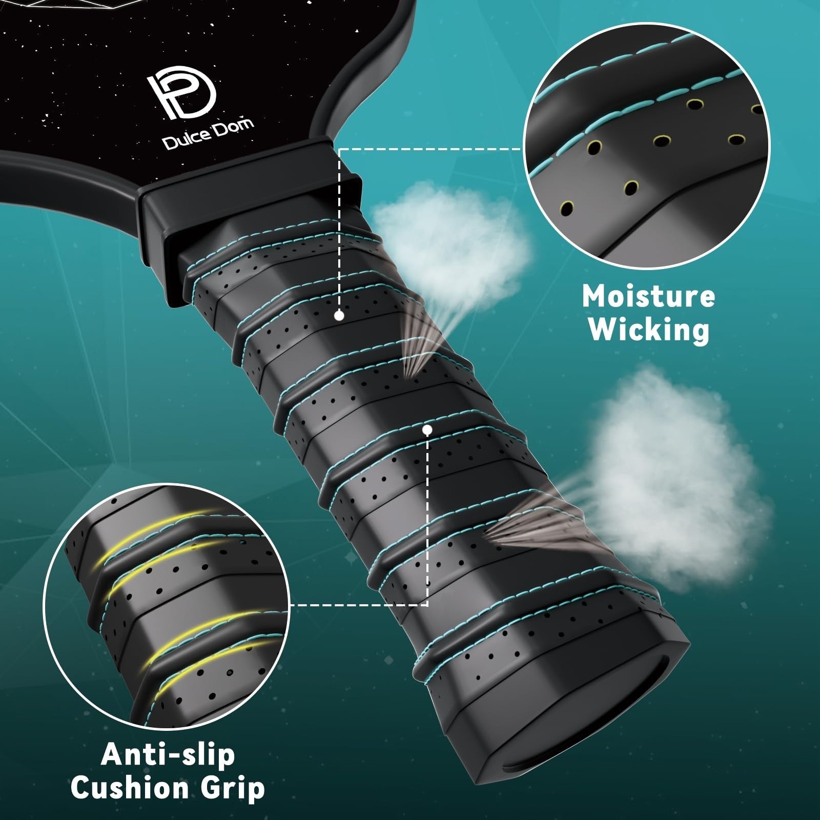 Pickleball Paddles Set of 2/4 - USAPA Approved, Fiberglass/Graphite Rackets, Car3