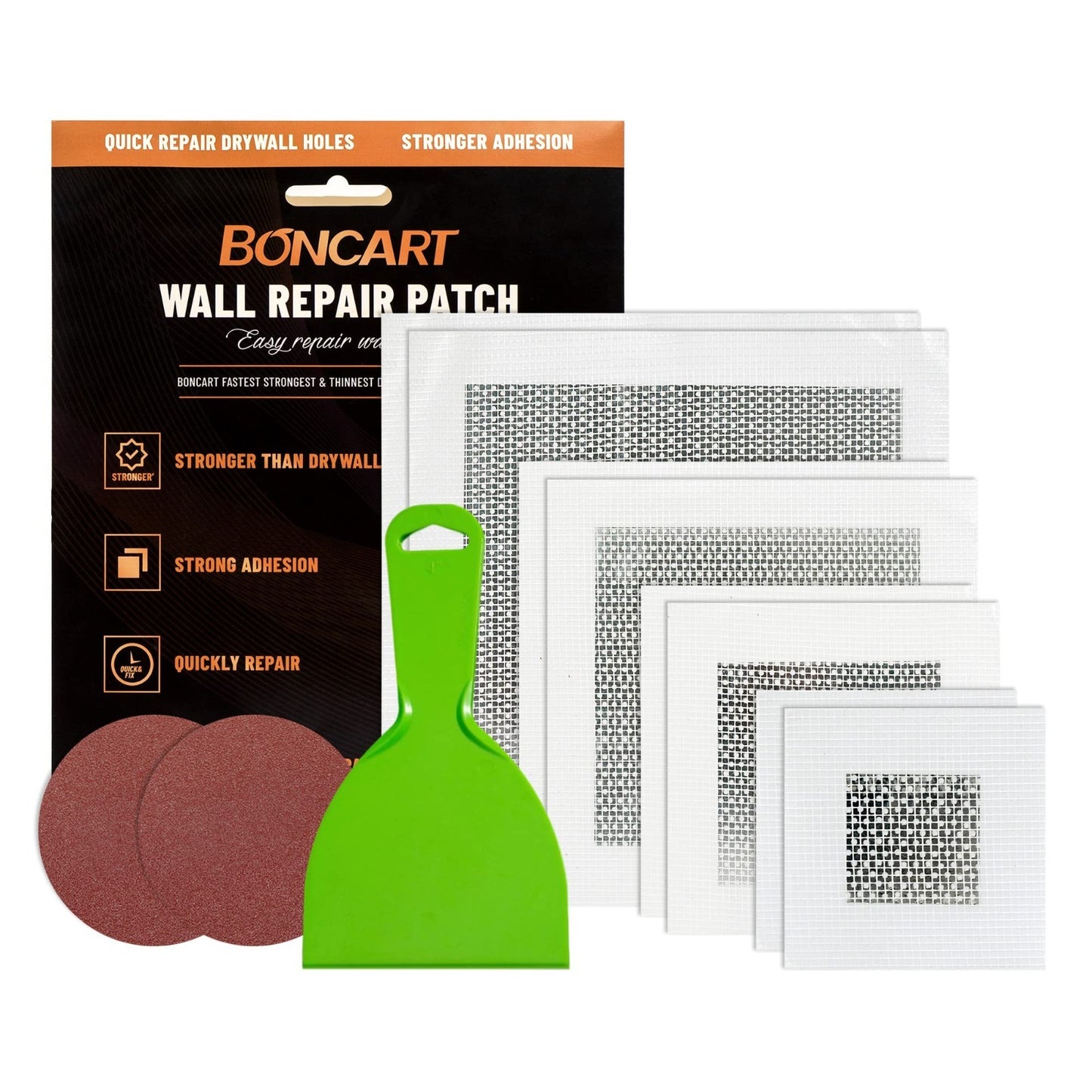 Self Adhesive Drywall Repair Patch Kit   2" to 8" Sizes for Quick Hole Fixes, Me1