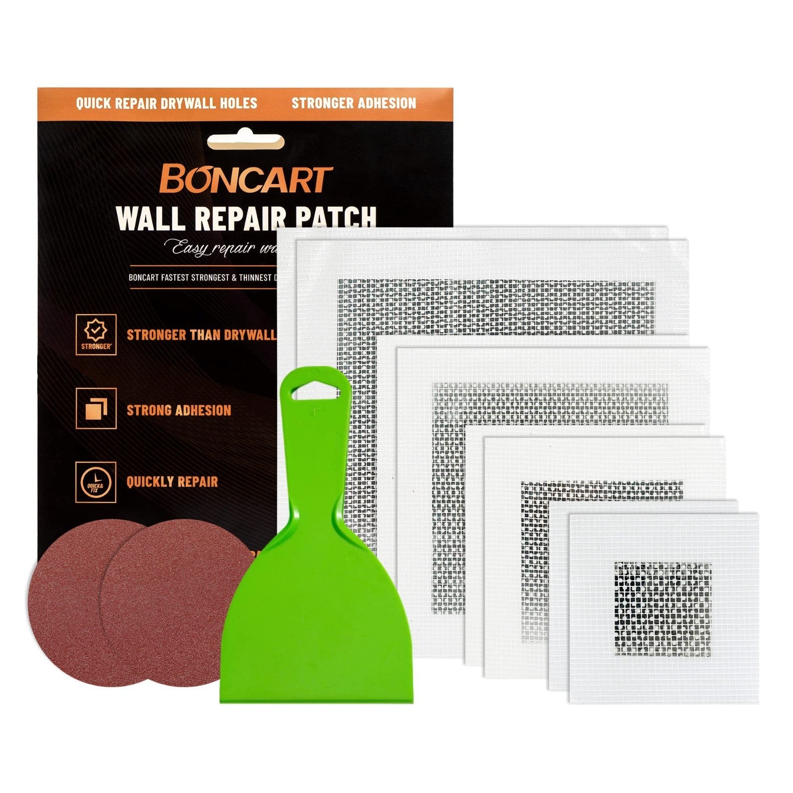 Self Adhesive Drywall Repair Patch Kit   2" to 8" Sizes for Quick Hole Fixes, Me1